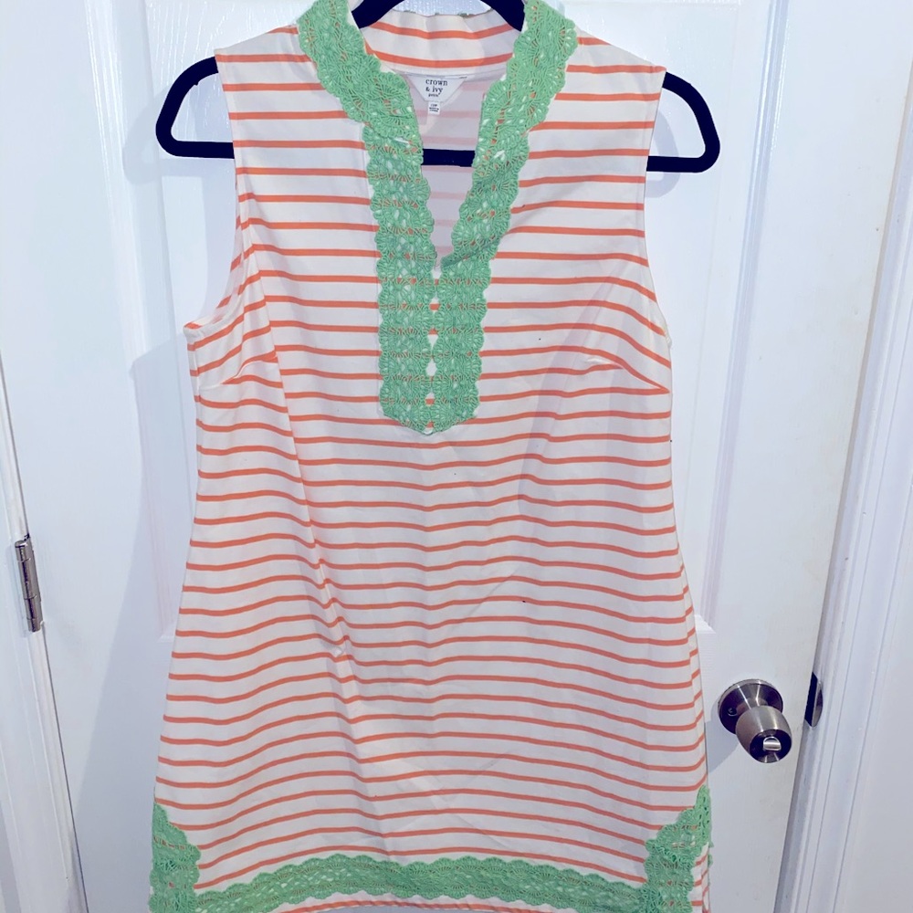 Crown & Ivy petite striped sleeveless dress